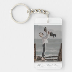 Custom photo Happy Mother's Day script baby Key Ring
