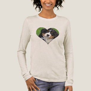 Custom photo HEART Dog Mom long sleeve Tri-Blend Shirt