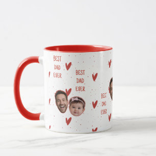 Custom Photo Heart Pattern Mug for Father's Day