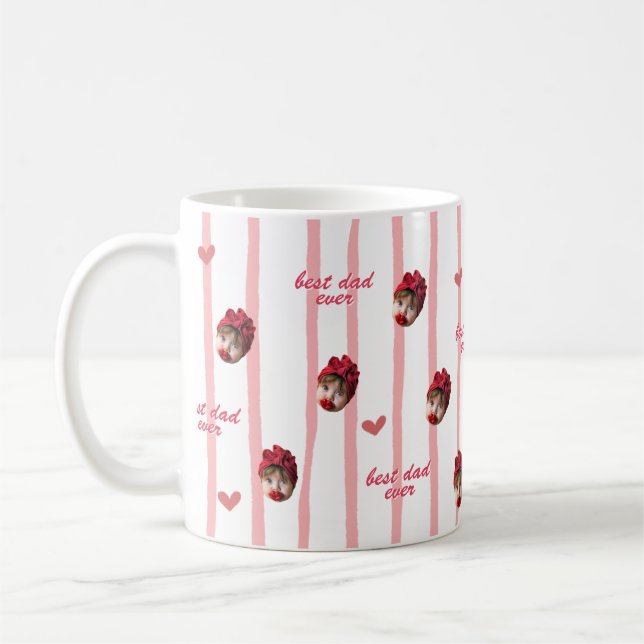 Custom Photo Heart Pattern Mug for Father's Day (Left)