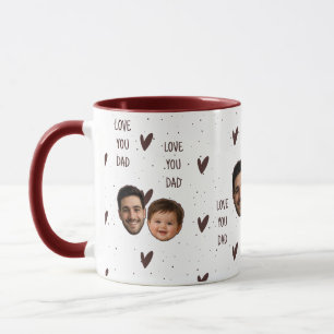 Custom Photo Heart Pattern Mug for Father's Day