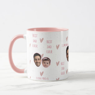 Custom Photo Heart Pattern Mug for Father's Day