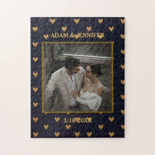 Custom Photo Hearts Background Jigsaw Puzzle (Vertical)