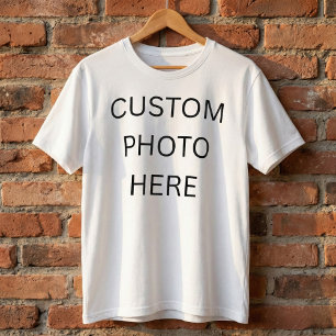 Custom Photo Here Minimalist Personalized White T-Shirt