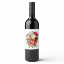 Custom  Photo Holiday Christmas Wine labels