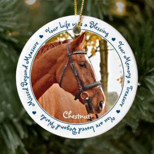 Custom Photo Horse Memorial Ceramic Tree Decoration