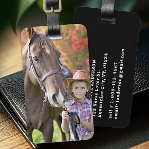 Custom Photo Horse Pet Personalised  Luggage Tag