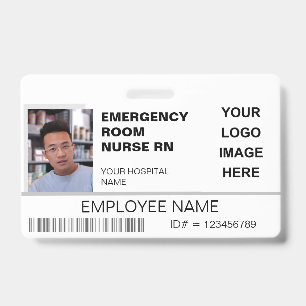 Custom Photo Hospital ID with Logo Medical Badge