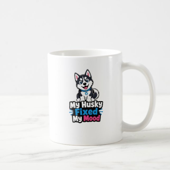 Custom Photo Husky Dog Husky Fixed My Mood Coffee Mug (Right)