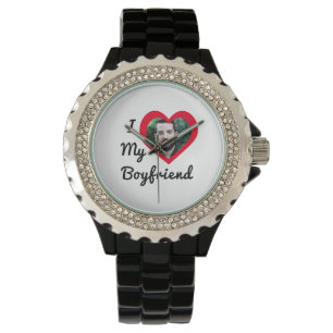Custom Photo I Love My Boyfriend Bae Personalised Watch