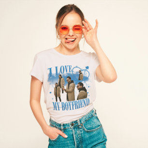 Custom Photo I Love My Boyfriend Vintage Bootleg T-Shirt