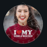 Custom Photo I Love My Girlfriend   Dartboard<br><div class="desc">Custom Photo I Love My Girlfriend Dart Board</div>
