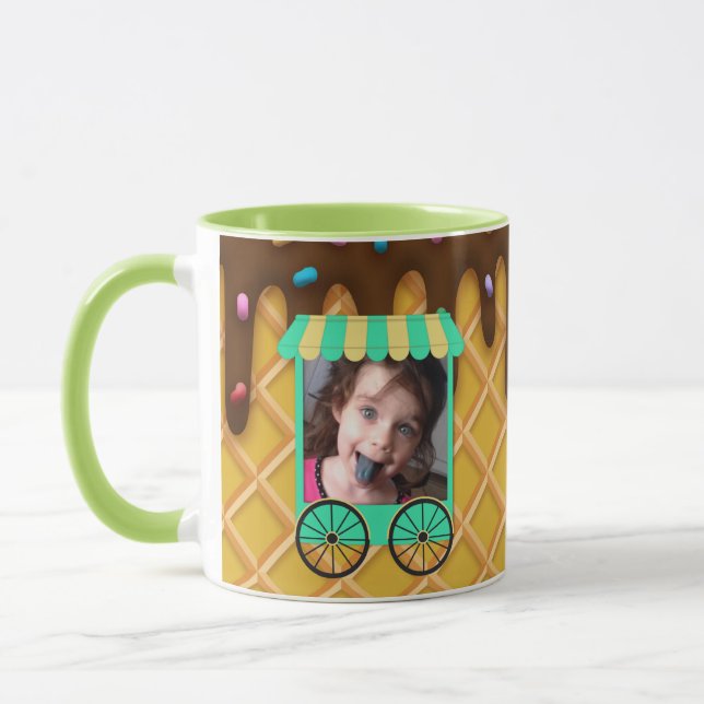 Custom Photo Ice Cream Waffle Cone Mug (Left)