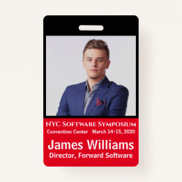 Custom photo ID Event Vertical ID Badge
