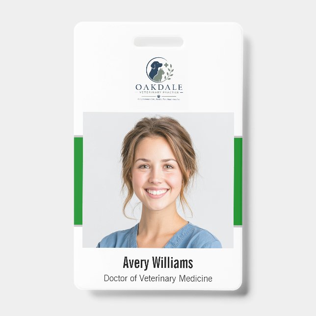 Custom Photo ID Veterinary Badge (Front)