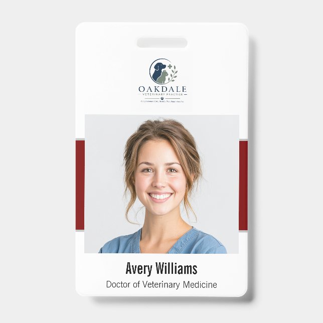 Custom Photo ID Veterinary Badge (Front)