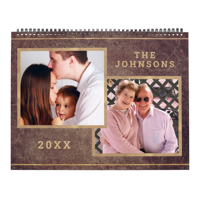Custom Photo Image Copper Gold Calendar (Cover)