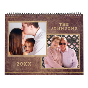 Custom Photo Image Copper Gold Calendar