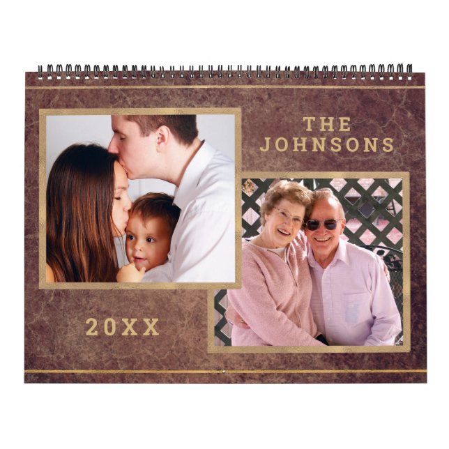 Custom Photo Image Copper Gold Calendar (Cover)