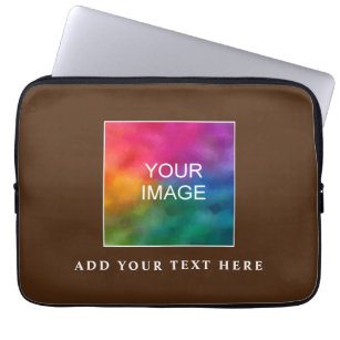 Custom Photo Image Elegant Brown Template Best Laptop Sleeve