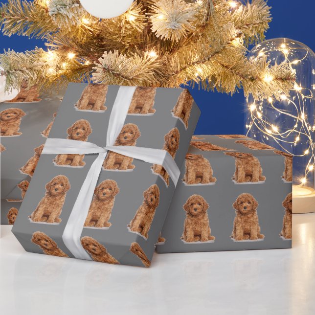 Custom photo image picture pattern dark grey wrapping paper (Holidays)