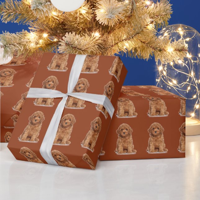 Custom photo image picture pattern rust bronze wrapping paper (Holidays)