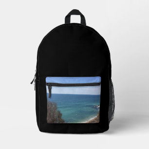 Custom photo image picture personalised black printed backpack