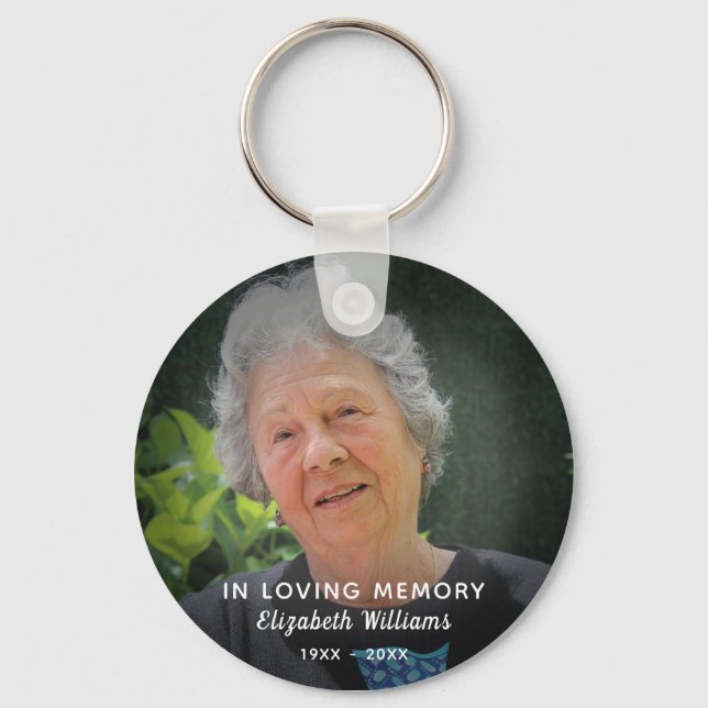 Custom Photo In Loving Memory Celebration Of Life Key Ring (Front)