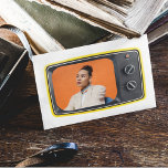 Custom Photo in Vintage Yellow TV Pop Art Style Postcard<br><div class="desc">A photo graphic of a vintage yellow television is ready to be customised with your photo. Create your own custom postcard with a fun pop art style. The reverse side is blank for you to write in your own message.</div>