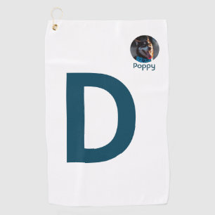 Custom Photo & Initial Monogram Template Golf Towel