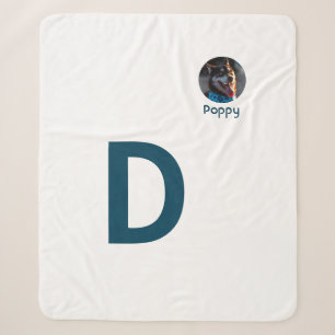 Custom Photo & Initial Monogram Template Sherpa Blanket