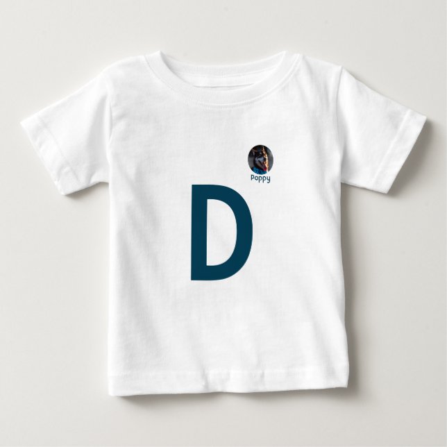 Custom Photo & Initial Monogram Template T-Shirt (Front)