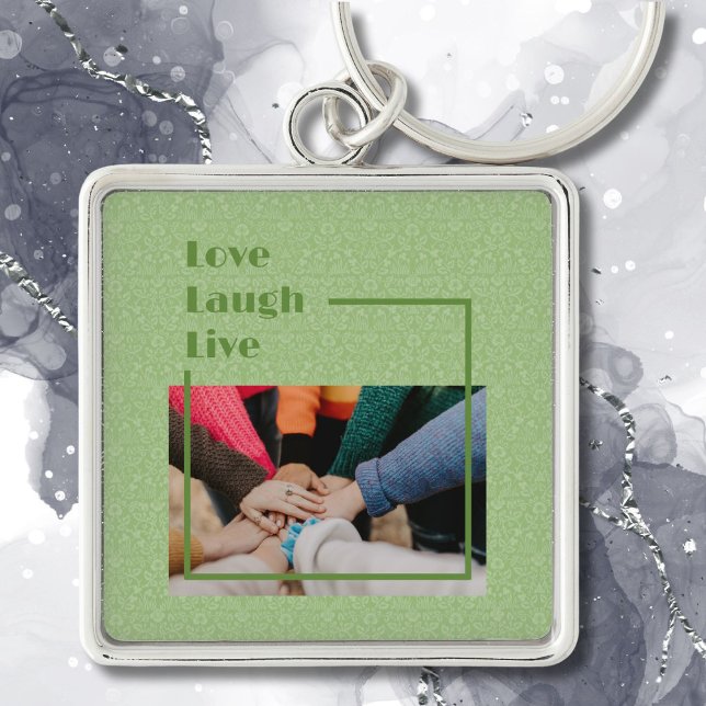 Custom Photo Inspirational Gifts for Women Green Key Ring (Custom Photo Inspirational Gifts for Women)