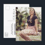 Custom Photo Introducing Science Grad Announcement Postcard<br><div class="desc">Announce your graduate's scientific achievement with style and elegance using our Custom Photo Introducing Science Grad Announcement Postcard. This modern and chic postcard is a perfect way to share the excitement of your new graduate's accomplishment with family and friends. Personalise this announcement with the graduate's photo, name, class year, and...</div>