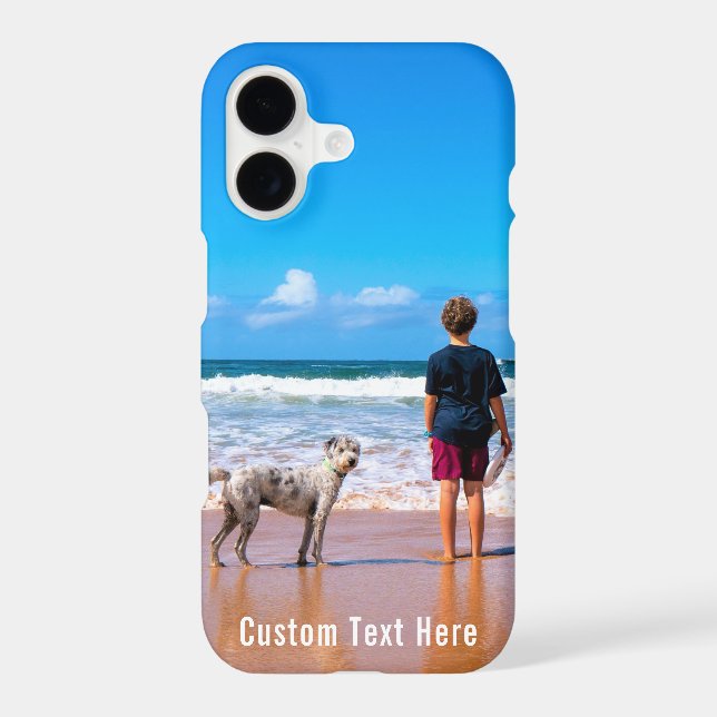 Custom Photo iPhone Case with Your Photos and Text (Back)
