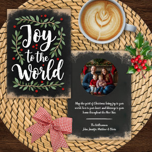 Custom Photo Joy to the World Christmas Card