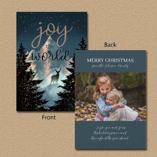 Custom Photo Joy to the World Mountain Scene Card