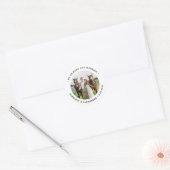 Custom Photo Just Married Personalised Wedding Classic Round Sticker (Envelope)