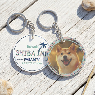 Custom Photo Kawaii Shiba Inu Paradise   Dog Mum Key Ring
