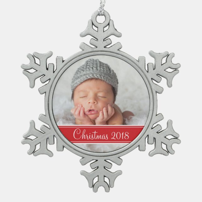Custom Photo Keepsake Holiday Ornament (Front)