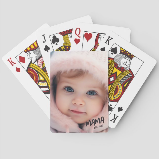 Custom Photo Keepsake Mum Established Mother Playing Cards (Back)