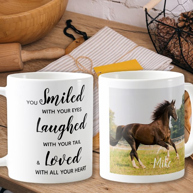 Custom Photo Keepsake Pet Horse Memorial Coffee Mug (Creator Uploaded)