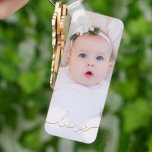 Custom Photo Key Ring<br><div class="desc">Your baby's photo on a keychain! Upload your own image to create your keychain for yourself or give as a gift to family,  friends,  parents and grandparents! The word love in a check script is featured over your photo.</div>