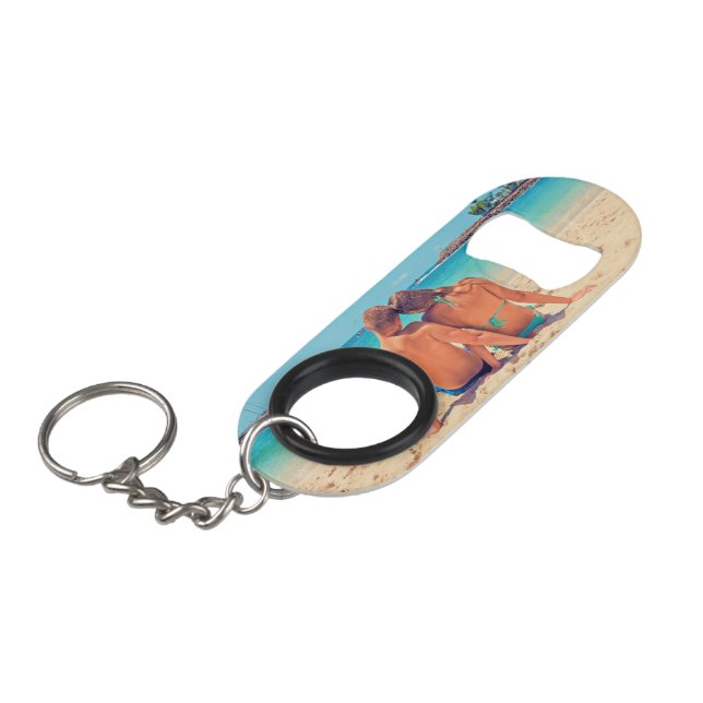 Custom Photo Keychain Bottle Opener Personalised (Front Angled)