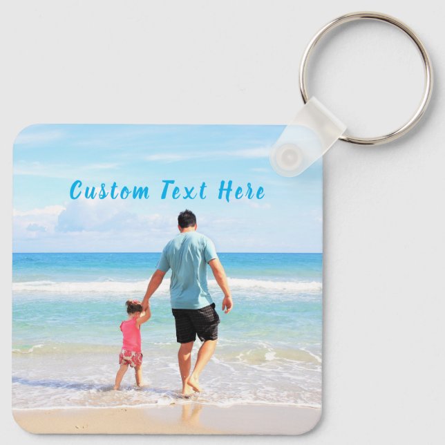 Custom Photo Keychain Gift Your Photos and Text (Back)