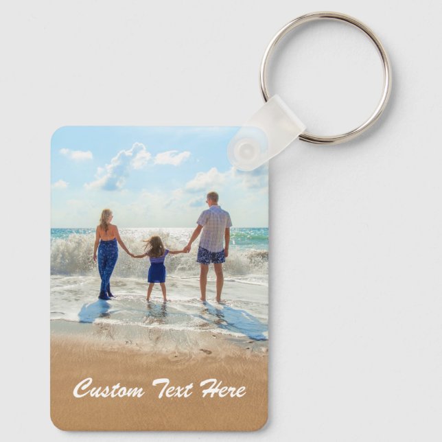 Custom Photo Keychain Personalised Text (Back)