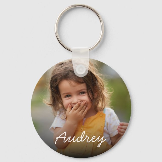 Custom Photo Keychain Personalised with Name (Front)
