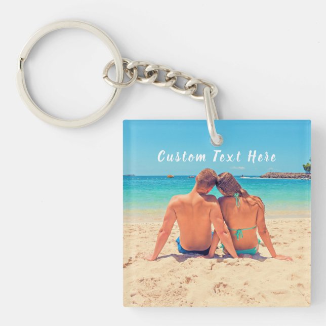 Custom Photo Keychain with Text (Front)