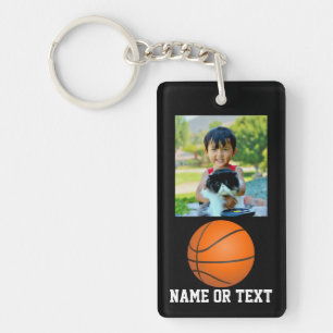 Custom Photo Kids Basketball Theme Key Ring