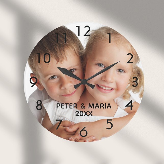 Custom photo kids children names year large clock (Creator Uploaded)